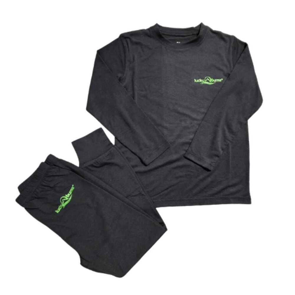 NIP | Lucky Bums 2-Piece Base Layer Set | Thermal Underwear | Black | Size 5T